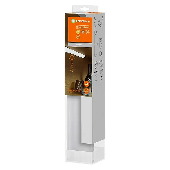 Ledvance Led-onderbouwverlichting Cabinet Corner - 5 W, Lengte: 35 cm, Warm wit - Diagonaal zicht
