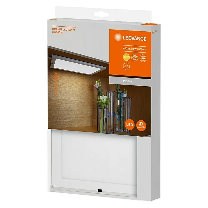 Ledvance Led-onderbouwverlichting Cabinet Panel - 7,5 W, Lengte: 30 cm, Warm wit - Diagonaal zicht