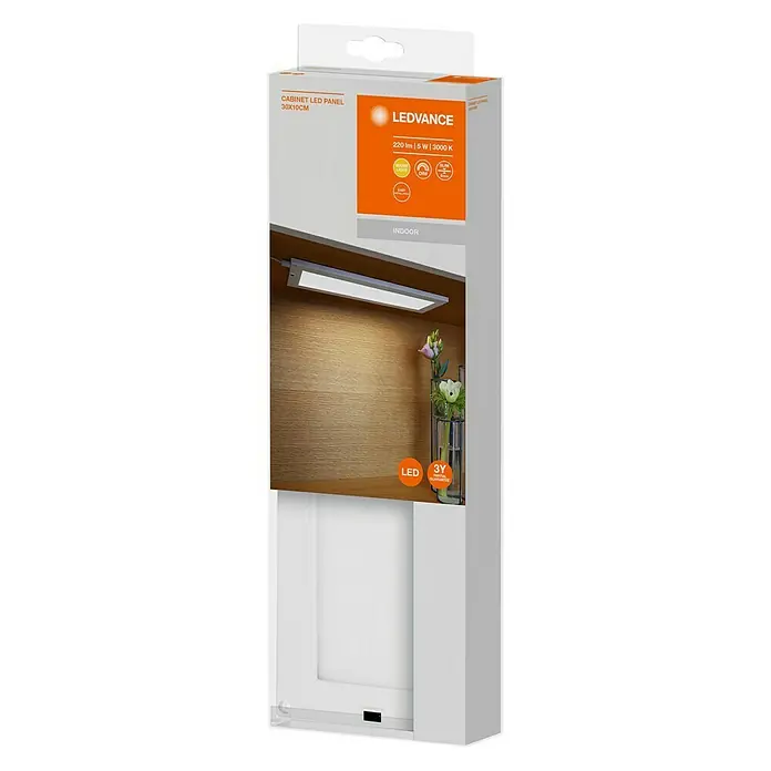 Ledvance Led-onderbouwverlichting Cabinet Panel - 5 W, Lengte: 30 cm, Warm wit - Diagonaal zicht