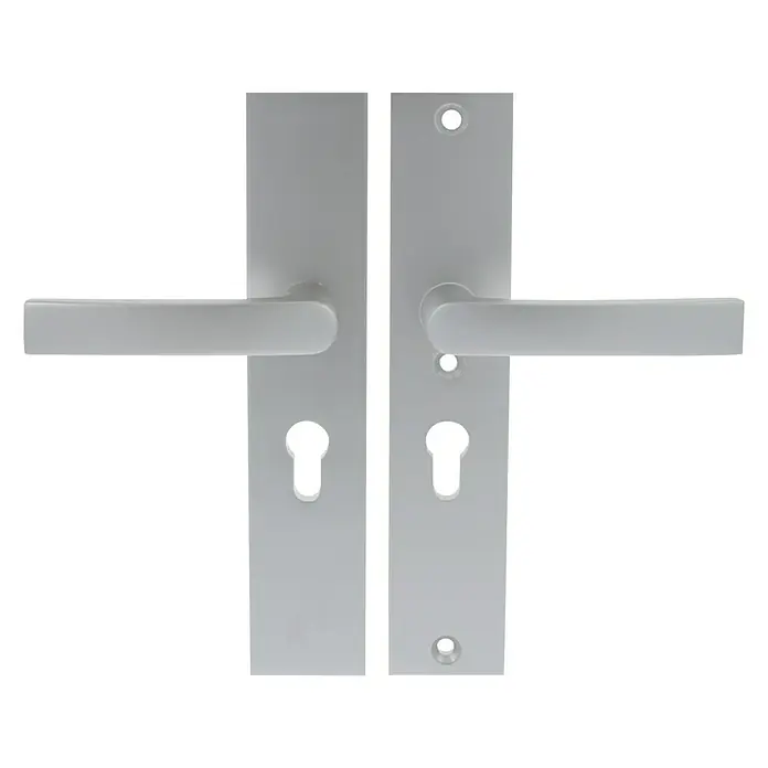 Starx Deurbeslag krukgarnituur Langschild PC55 - Beveiligings-deurbeslagset, Aluminium - Vooraanzicht
