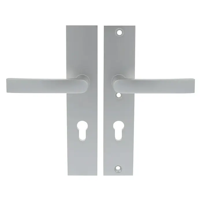 Starx Deurbeslag krukgarnituur Langschild PC72 - Beveiligings-deurbeslagset, Aluminium - Vooraanzicht