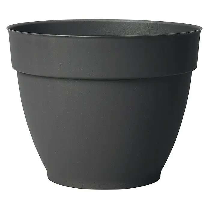 Deroma Ninfea Pflanztopf Ninfea - Außenmaß (Ø x H): 30,2 x 24 cm, Kunststoff, Anthrazit - Vorderansicht