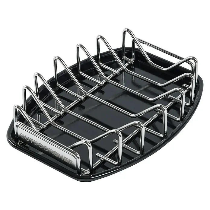 Outdoorchef Spare-Rib-Halter Universal - Edelstahl - Diagonale Ansicht