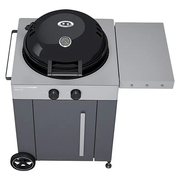 Outdoorchef Gasgrill Arosa 570 G Grey Steel - Grau, Anzahl Brenner: 2, Hauptgrillfläche: Ø 54 cm, 9,5 kW - Ansicht von oben