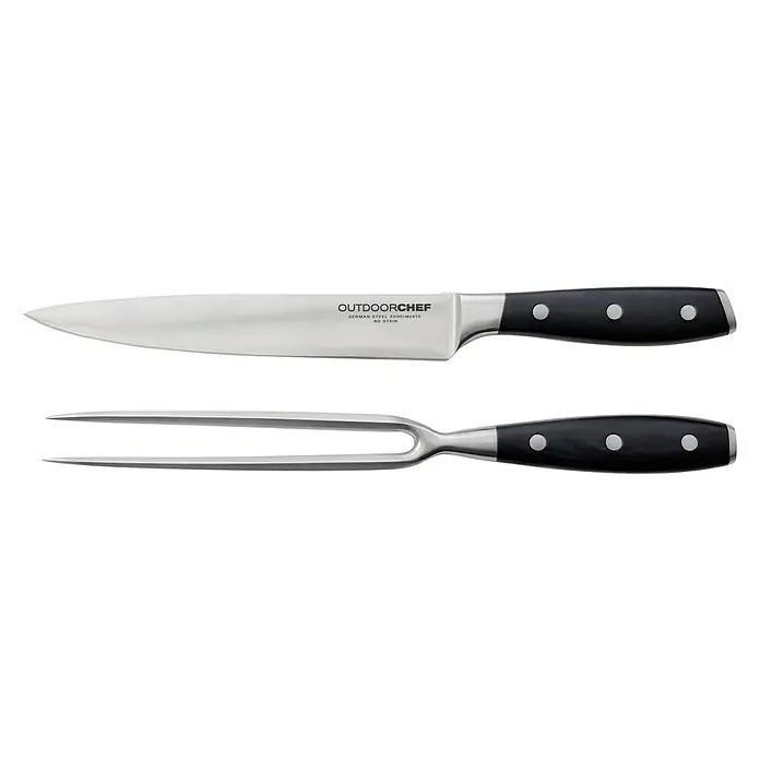 Outdoorchef Tranchier-Set Premium - Edelstahl, 2 -tlg. - Linke Seitenansicht