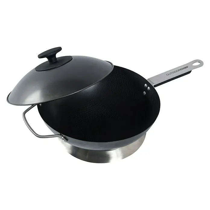 Outdoorchef Grillwok Barbecue - AHS-Stahl, Durchmesser: 33 cm - Diagonale Ansicht
