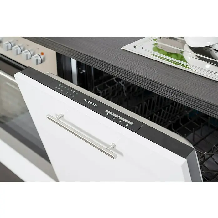 Respekta Premium Küchenzeile RP280EGCBO - Breite: 280 cm, Mit Elektrogeräten, Grau Hochglanz - Detailaufnahme