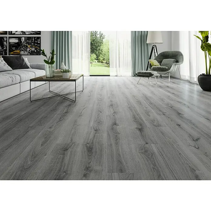 Laminado AC5-33 Roble Beton - 1.200 x 196 x 8 mm, AC5 - Foto ambiente