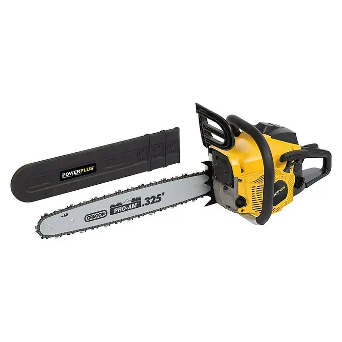 PowerPlus Motosierra de gasolina POWXG10231 - 2 kW, 50,4 cm³, Longitud de la cuchilla: 50 cm - Vista angular