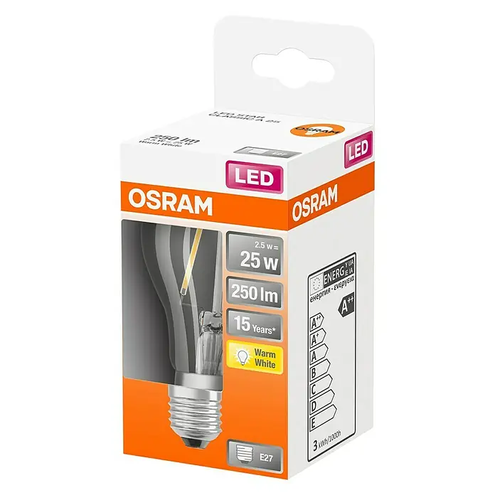 Osram Retrofit LED žarulja - E27, 2,5 W, A60, 250 lm - Dijagonalni pogled
