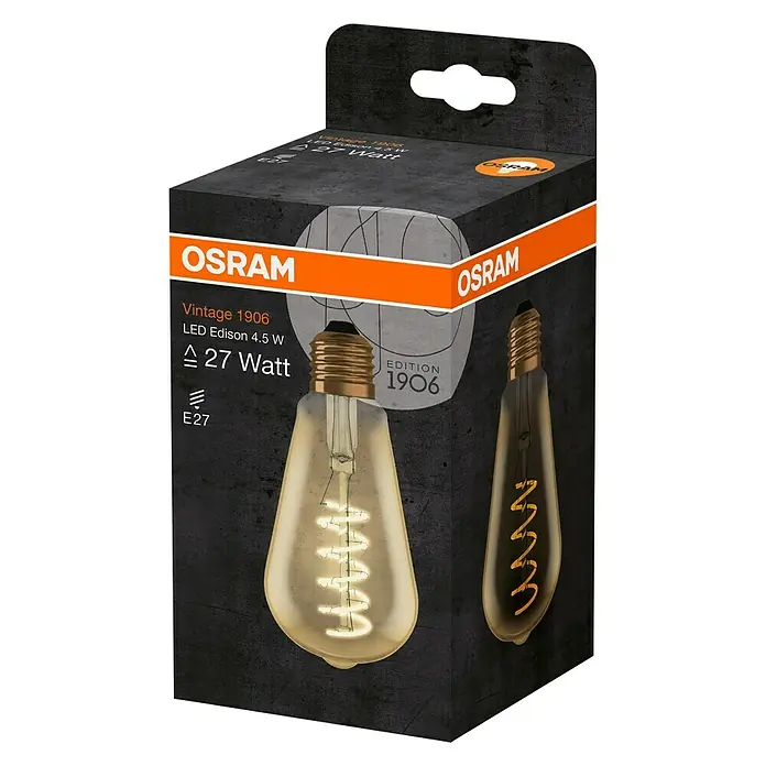 Osram Vintage 1906 LED žarulja - E27, 5 W, ST64, 250 lm, Bez prigušivanja - Dijagonalni pogled