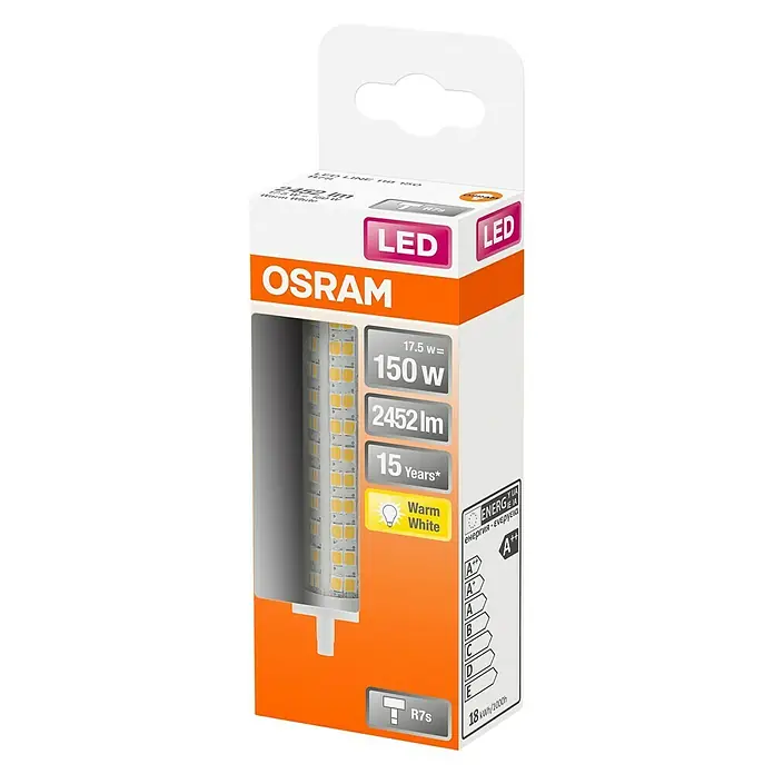Osram Star Bombilla LED R7S - 17,5 W, R7s, 2.452 lm, Blanco cálido, No regulable - Vista angular