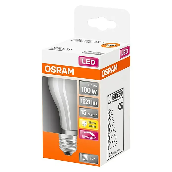 Osram Retrofit LED žarulja - E27, 12 W, A70, 1.521 lm - Dijagonalni pogled