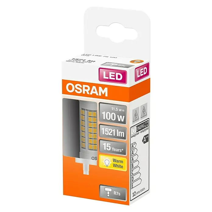 Osram Star Ledlamp R7S 100 - 11,5 W, R7s, 1.521 lm, Warm wit, Niet dimbaar - Diagonaal zicht