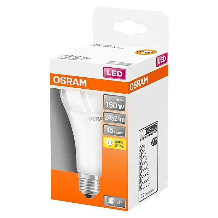 Osram Star Ledlamp Classic A 150 - E27, 19 W, A67, 2.452 lm - Diagonaal zicht