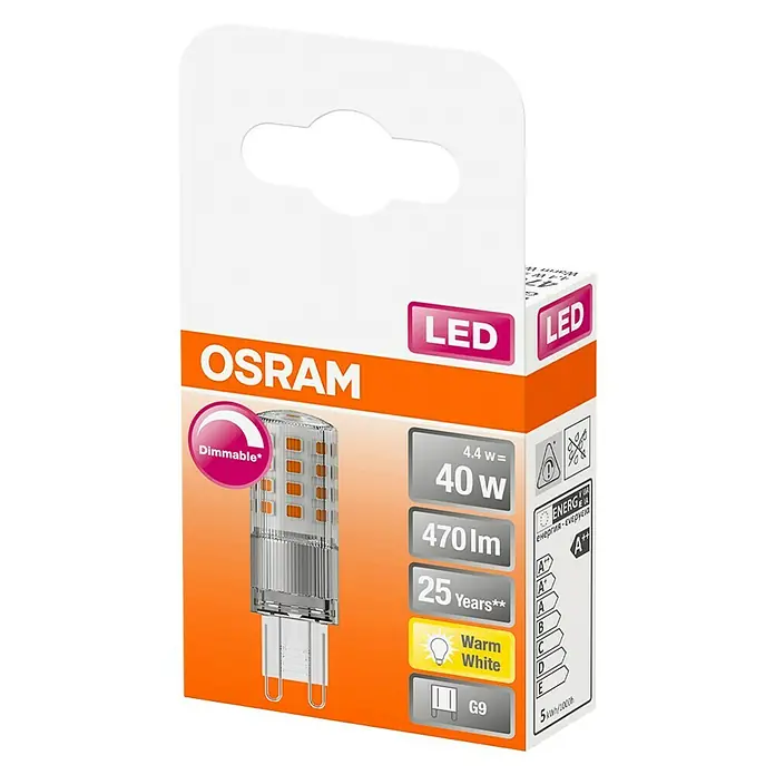 Osram Bombilla LED Pin G9 - G9, 4,4 W, 470 lm - Vista angular