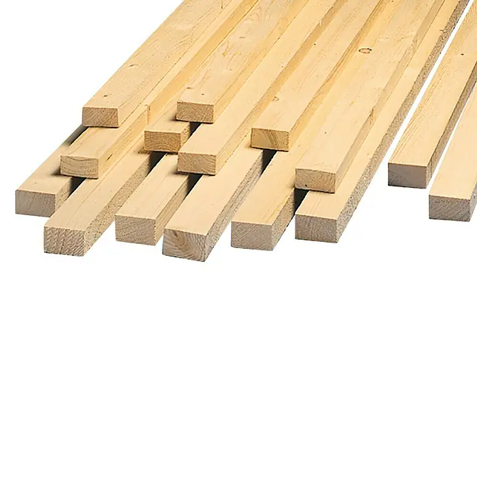 Listón de madera - 200 x 4,8 x 2,4 cm, Abeto rojo/abeto, Aserrado - Primer plano