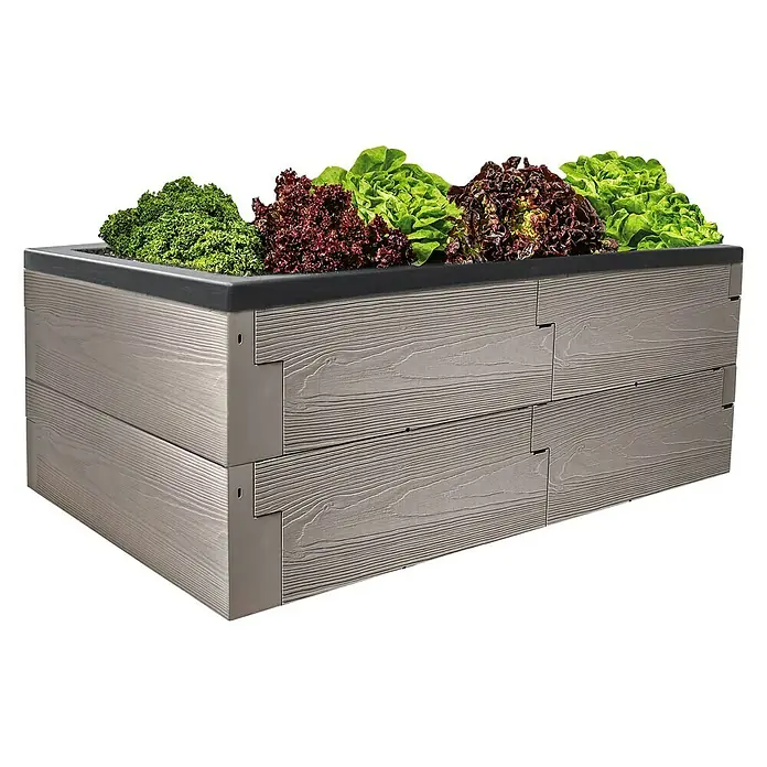 Juwel Plastična žardinjera Timber - D x Š x V: 130 x 60 x 41 cm, nordijsko drvo - Dijagonalni pogled