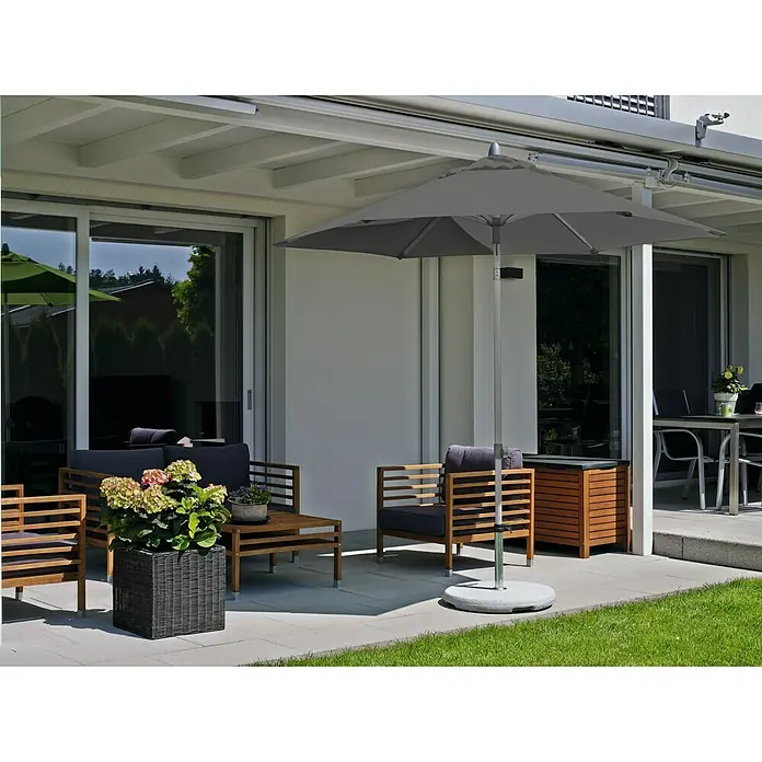 Glatz Suncomfort Sonnenschirm Push Up - Steingrau, L x B: 250 x 200 mm - Stimmungsaufnahme
