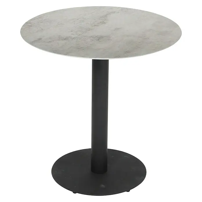Garten-Beistelltisch rund - Ø x H: 70 x 72 cm, Grau - Vorderansicht