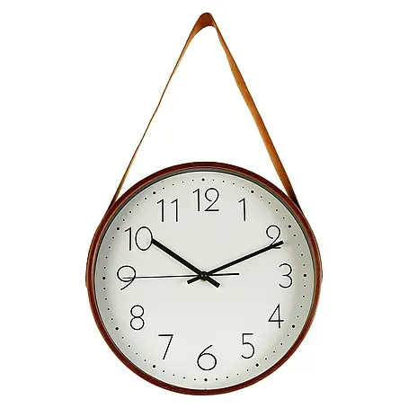 Reloj de pared redondo Madera con correa