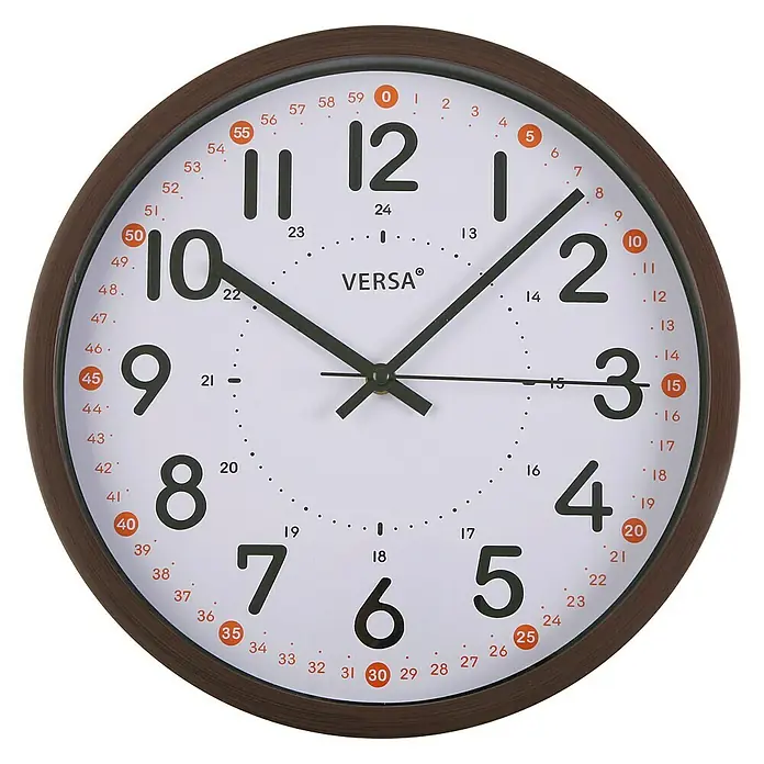 Reloj de pared redondo cocina Madera - Blanco, Diámetro: 30,5 cm - Vista frontal