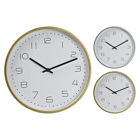 Reloj de pared redondo 2 colores oro y plata