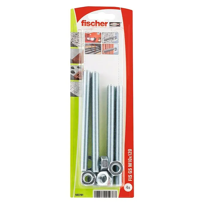 Fischer Varilla roscada FIS GS - Rosca: M10, Largo: 120 mm, Acero - Vista superior
