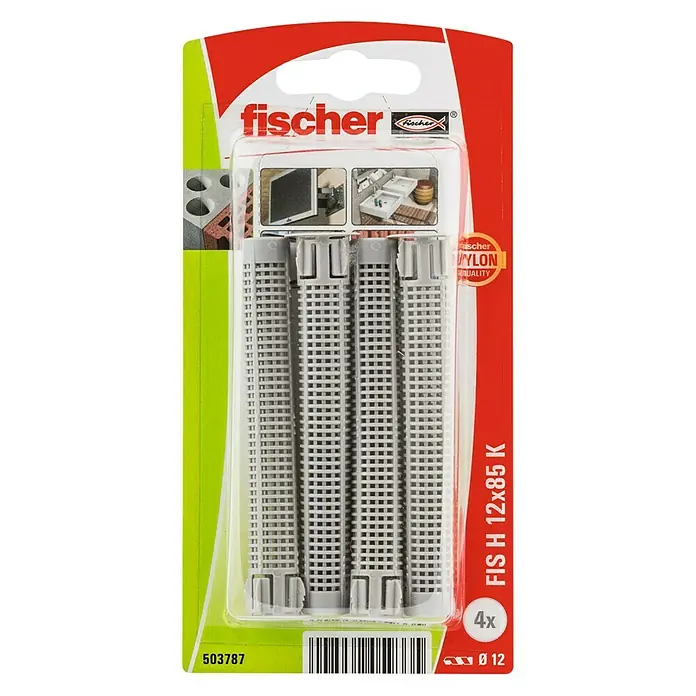 Fischer Taco perforado FIS HK - Longitud taco: 85 mm, Diámetro taco: 12 mm, 4 uds. - Vista superior
