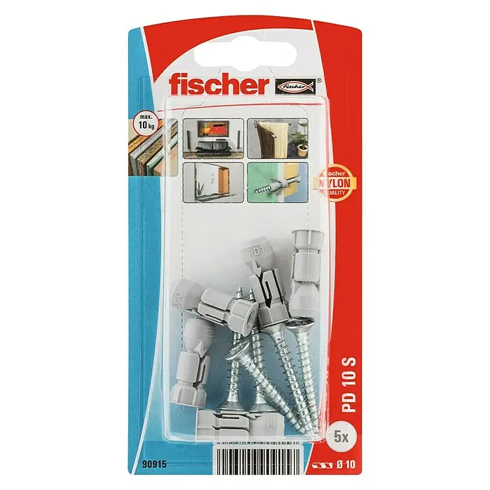 Fischer Taco de expansión PD - Diámetro taco: 10 mm, Con tornillos, 5 uds. - Vista superior