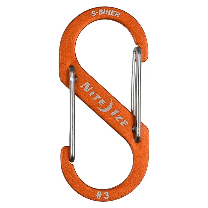 Nite Ize Mosquetón doble S-Biner - 69 x 31 mm, Metal, Naranja - Vista frontal