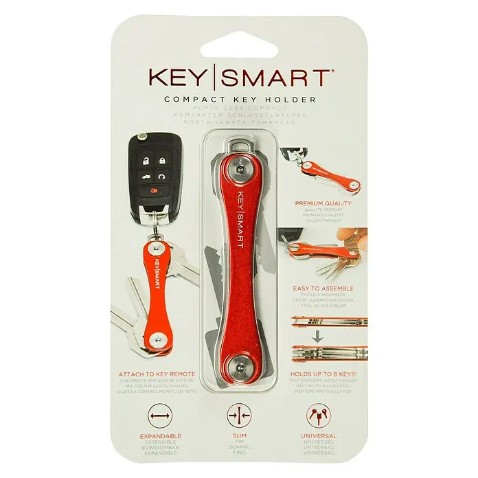 Nite Ize Llavero Key Smart Flex - Largo: 9,7 cm, Rojo, Plástico, 8 Llaves - Vista frontal
