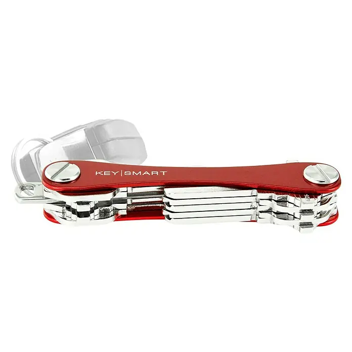 Nite Ize Llavero Key Smart Flex - Largo: 9,7 cm, Rojo, Plástico, 8 Llaves - Vista angular