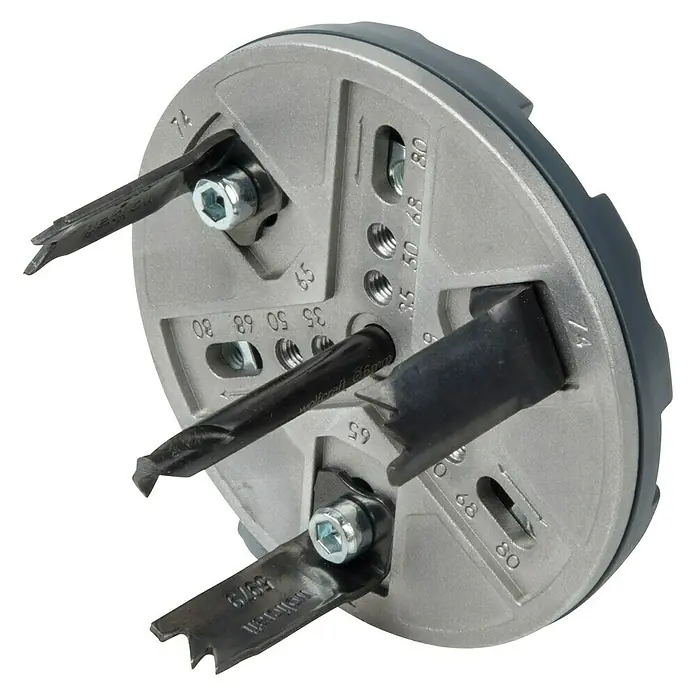 Wolfcraft Sierra de corona 5985000 - Diámetro: 35 mm - 80 mm, Apto para: Tableros de fibra - Vista angular