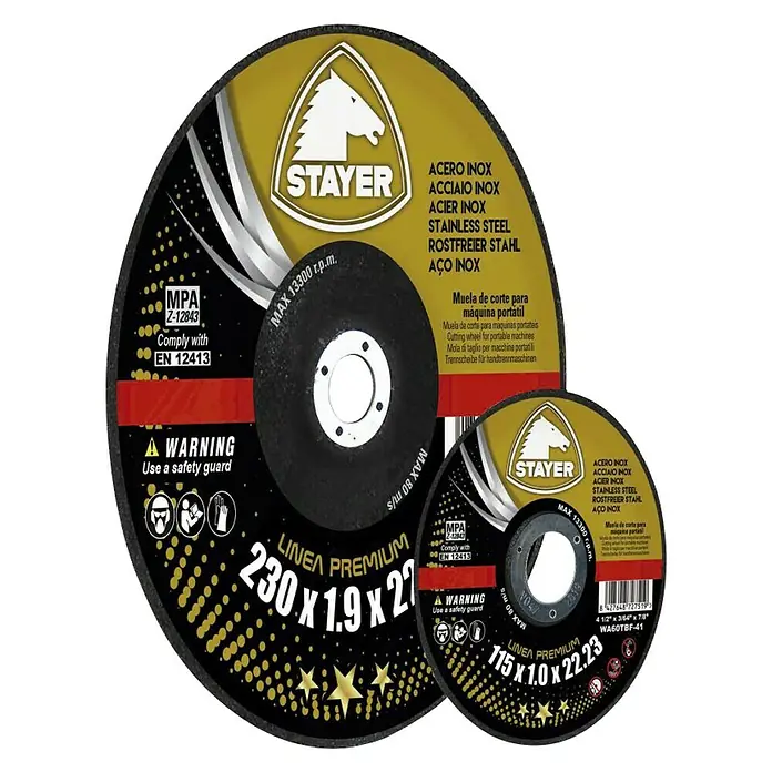 Stayer Disco de corte Premium - Diámetro disco: 230 mm, Espesor disco: 1,9 mm, Apto para: Acero inoxidable - Vista angular