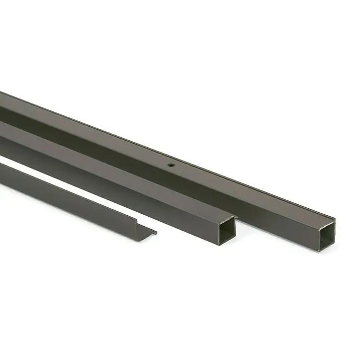 Barra antirrobo - Largo: 250 cm, Marrón, Puerta principal - Primer plano