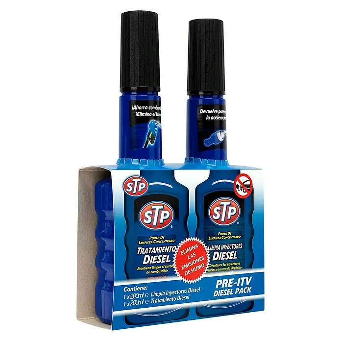 STP Limpiador de inyectores de diésel PRE ITV - 400 ml - Vista angular