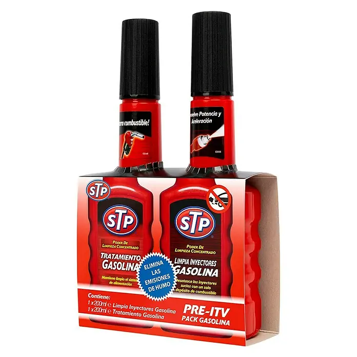 STP Limpiador de inyectores de gasolina PRE ITV - 400 ml - Vista angular