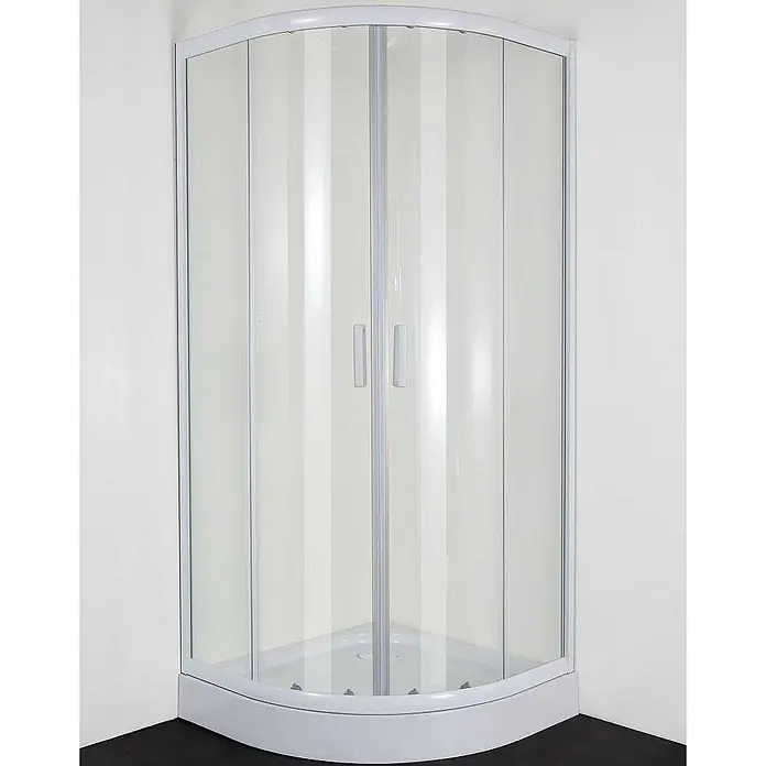 Sanotechnik Polukružna tuš kabina Roma - D x Š x V: 90 x 90 x 190 cm, Debljina: 5 mm, Bijele boje - Živopisni prikaz