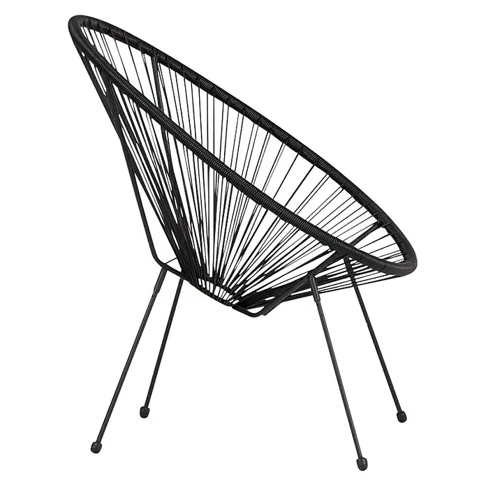 Vrtna fotelja Elisabeth - D x Š x V: 73 x 76 x 89 cm, Plastika, Crne boje - Pogled s desne strane