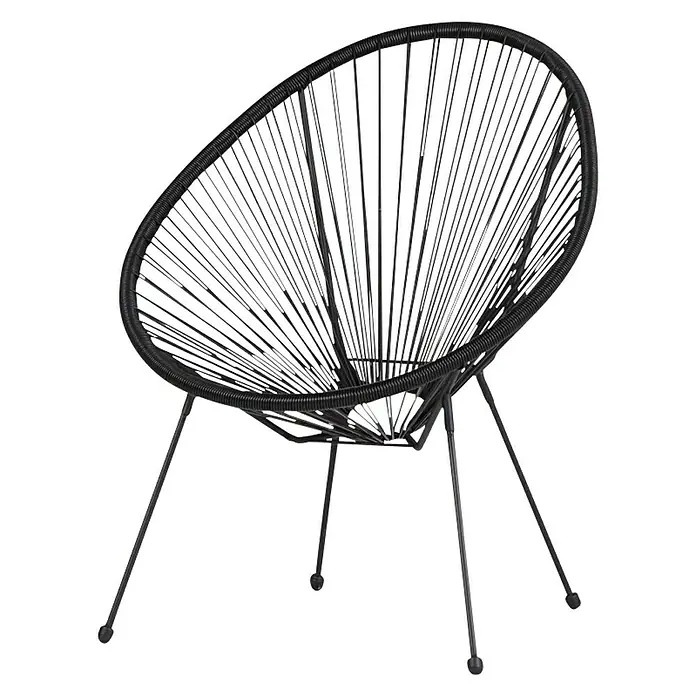 Vrtna fotelja Elisabeth - D x Š x V: 73 x 76 x 89 cm, Plastika, Crne boje - Dijagonalni pogled