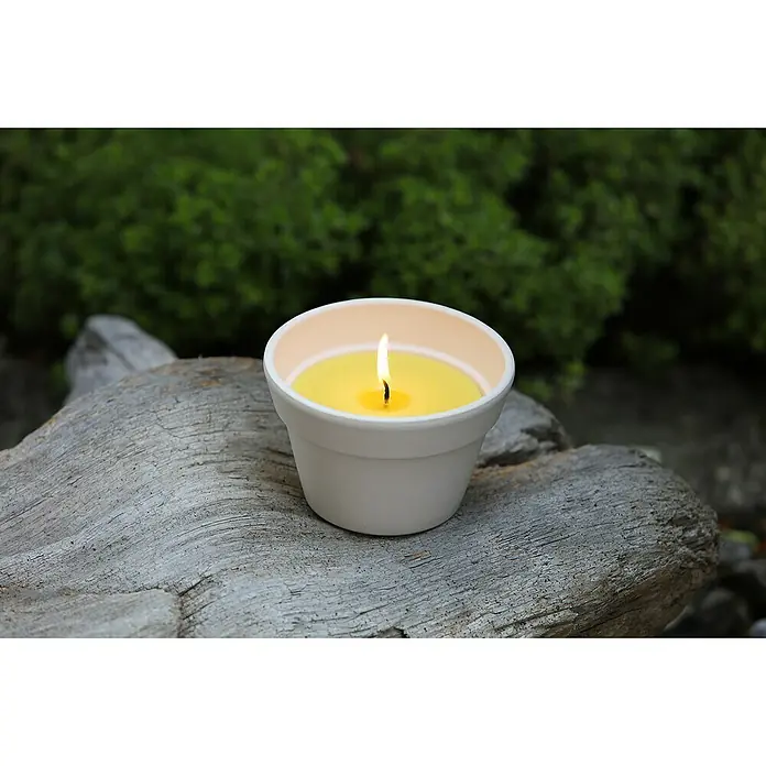 Vela de citronela - 1 ud., Diámetro: 11 cm, Blanco, Amarillo - Foto ambiente