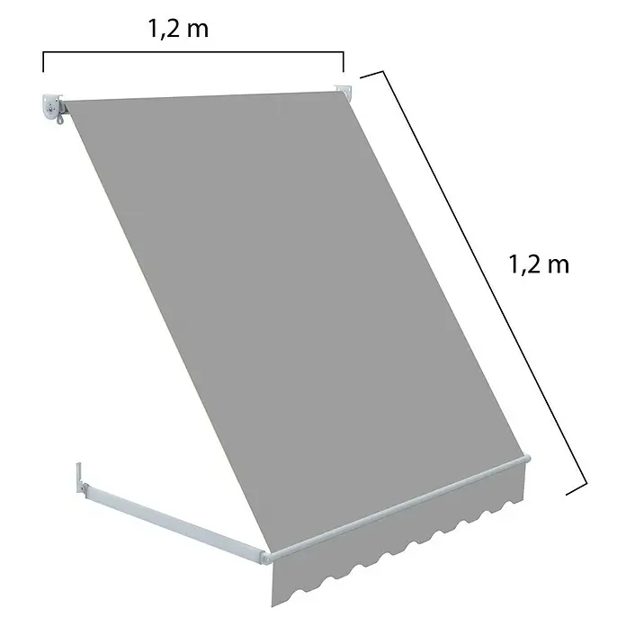 SmartSun Toldo ventana Essential - Gris, Ancho: 1,2 m, Caída: 1,2 m