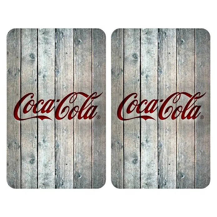 Wenko Placa de protección de vidrio Coca-Cola Wood - L x An: 52 x 30 cm, Gris - Vista superior