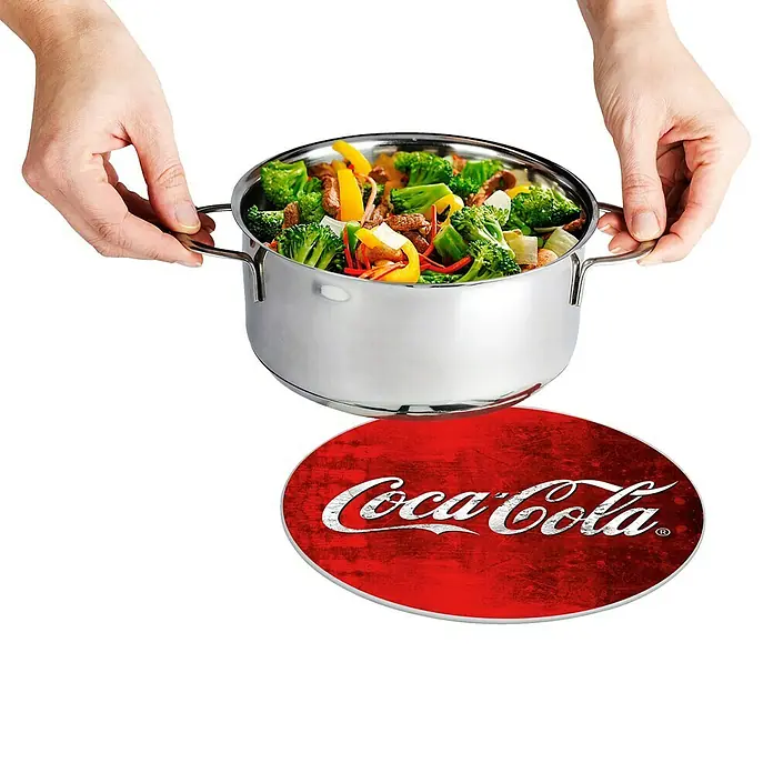 Wenko Salvamantel Coca-Cola Classic - Rojo, Vidrio - Primer plano