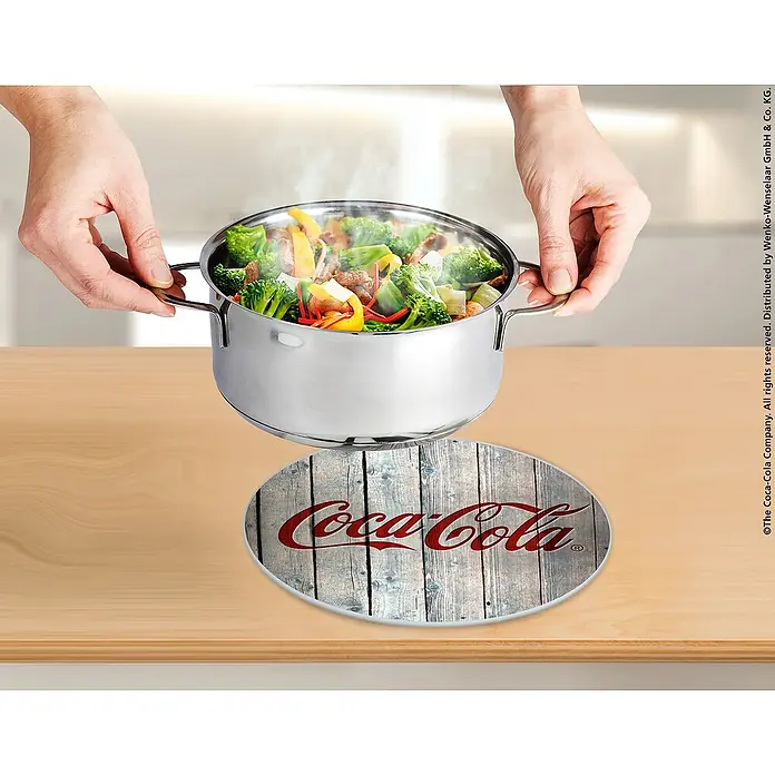 Wenko Salvamantel Coca-Cola Wood - Gris, Vidrio - Foto ambiente