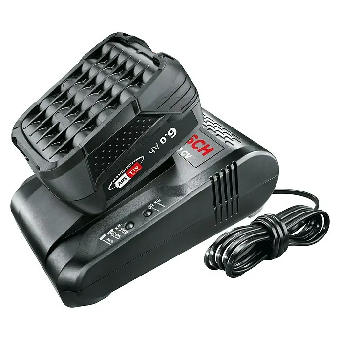 Bosch 18 V Power for All Ladegerät AL 1880 CV - Passend für: Bosch Heimwerker- & Gartengeräte-Akkus 14,4/18 V - Diagonale Ansicht