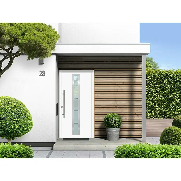 Splendoor Haustür Thermodoor PLUS SP70W - 110 x 210 cm, DIN Anschlag: Links, Weiß - Stimmungsaufnahme