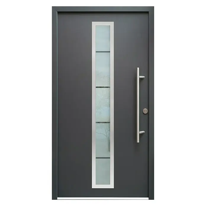 Splendoor Haustür Thermodoor PLUS SP70A - 110 x 210 cm, DIN Anschlag: Rechts, Anthrazit - Vorderansicht