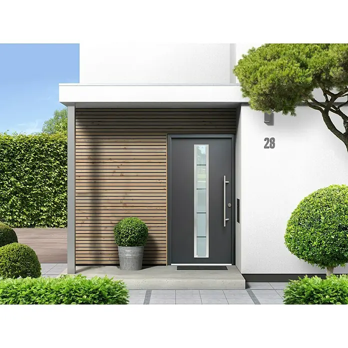 Splendoor Haustür Thermodoor PLUS SP70A - 110 x 210 cm, DIN Anschlag: Rechts, Anthrazit - Stimmungsaufnahme